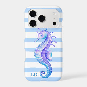 Monogram Blue Seahorse iPhone 17 Pro Case