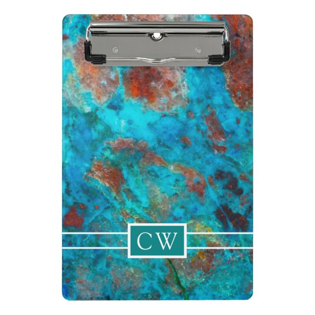 Monogram | Blue Shattuckite Mini Clipboard (Front)