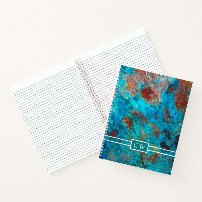 Monogram | Blue Shattuckite Notebook (Inside)