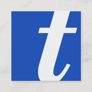 monogram blue square square business card