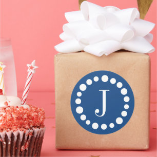 Monogram Blue Template Stickers