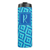 Monogram Blue Three-Tone Diamond Pattern