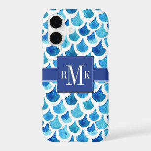 Monogram Blue Watercolor Scale