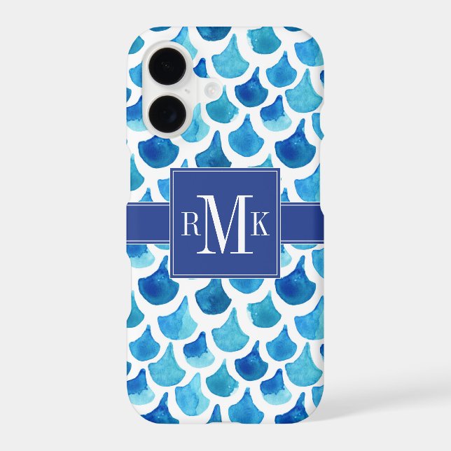 Monogram | Blue Watercolor Scale (Back)