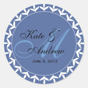 Monogram Blue wedding seal