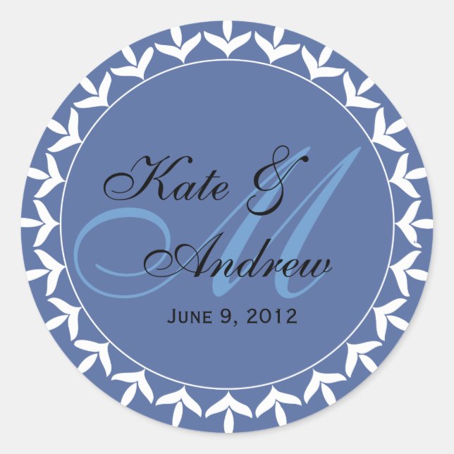 Monogram Blue wedding seal (Front)