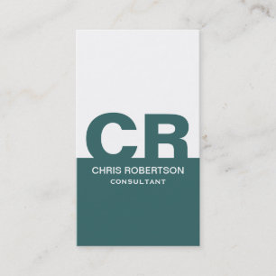 Monogram Blue White Consultant Business Card