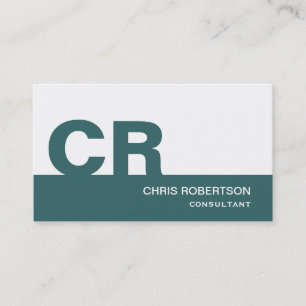 Monogram Blue White Consultant Business Card