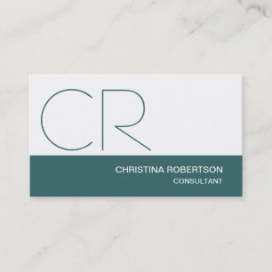 Monogram Blue White Consultant Business Card