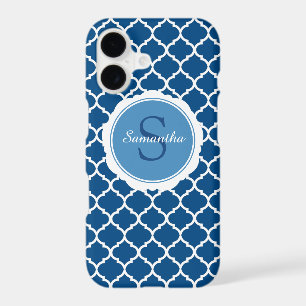 Monogram Blue White Modern Geometric