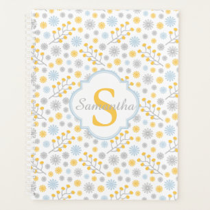 Monogram Blue Yellow Grey Scandinavian Planner