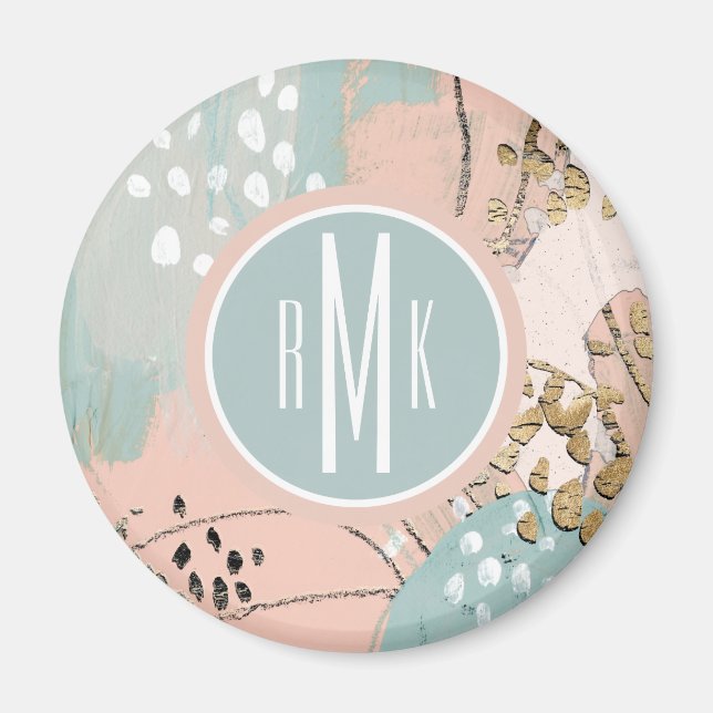 Monogram | Blush & Gold I Magnet (Front)