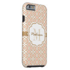 Monogram Blush Pink and Gold Quatrefoil