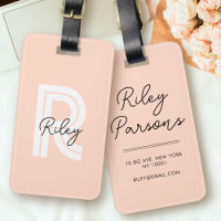 Monogram Blush Pink Cute Girly Chic Retro Stylish