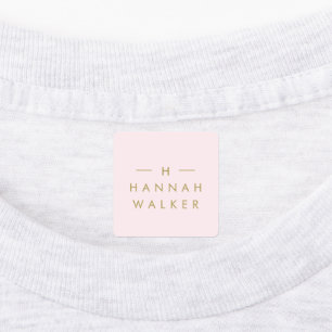 Monogram Blush Pink   Elegant Chic Gold Clothing
