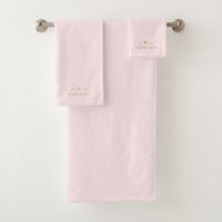 Monogram Blush Pink | Elegant Gold Minimalist Bath