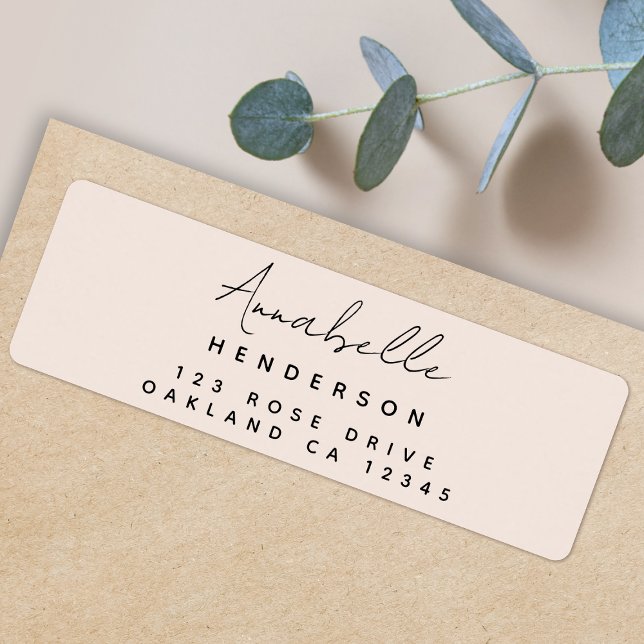 Monogram Blush Pink | Feminine Return Address (An elegant feminine blush pink address label perfect for special occasions or everyday mail)