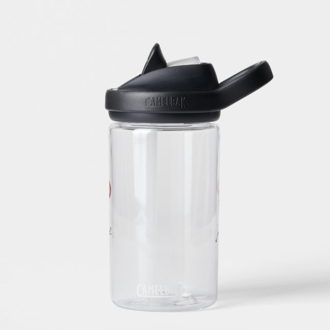 Monogram Blush Pink Floral Letter P Water Bottle (Left)