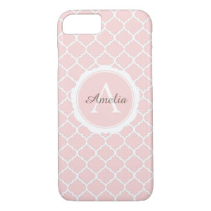 Monogram Blush Pink Geometric Case-Mate iPhone Case