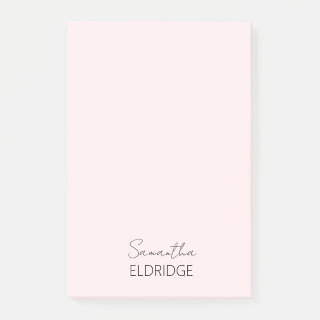 Monogram blush pink minimalistic modern post it post-it notes (Front)