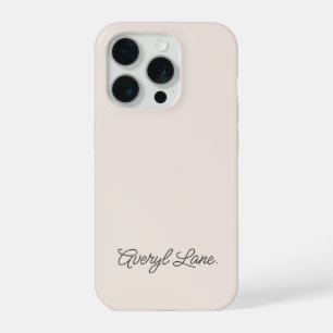 Monogram Blush Pink Modern Feminine Minimalist iPhone 15 Pro Case