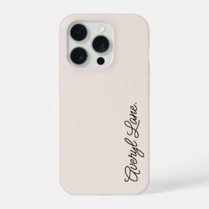 Monogram Blush Pink Modern Feminine Minimalist iPhone 15 Pro Case