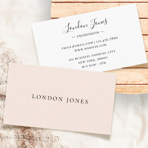 Monogram Blush Pink Modern Minimalist Feminine Business Card