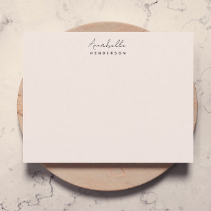 Monogram Blush Pink   Modern Minimalist Feminine Card