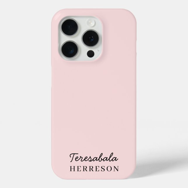 Monogram Blush Pink Modern Minimalist Feminine Case-Mate iPhone Case (Back)