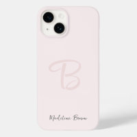 Monogram Blush Pink Modern Minimalist Feminine