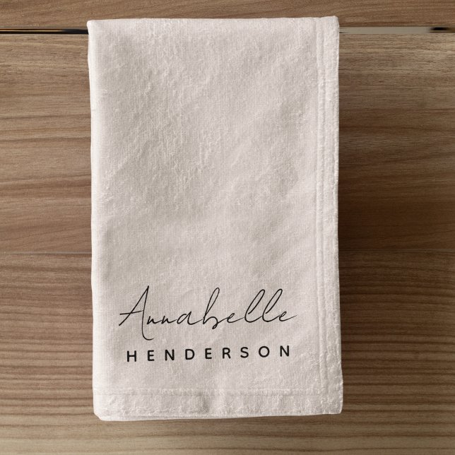 Monogram Blush Pink | Modern Minimalist Feminine Hand Towel (Creator Uploaded)