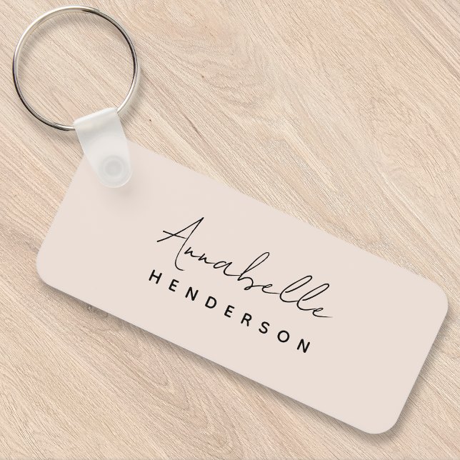 Monogram Blush Pink | Modern Minimalist Feminine Key Ring (Creator Uploaded)