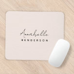 Monogram Blush Pink | Modern Minimalist Feminine Mouse Pad<br><div class="desc">A simple stylish custom monogram design with a modern minimalist handwritten script typography paired with a block typography in black on an elegant pastel blush pink background. The monogram name can easily be personalised to make a design as unique as you are! The perfectly personal gift or accessory for any...</div>