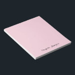 Monogram Blush Pink | Modern Minimalist Feminine Notepad<br><div class="desc">A simple stylish custom monogram design with a modern minimalist handwritten script typography in black on an elegant blush pink background. The monogram name can easily be  personalised. The perfectly personal gift or accessory for any occasion!</div>
