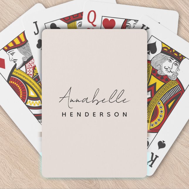 Monogram Blush Pink | Modern Minimalist Feminine Playing Cards (Creator Uploaded)