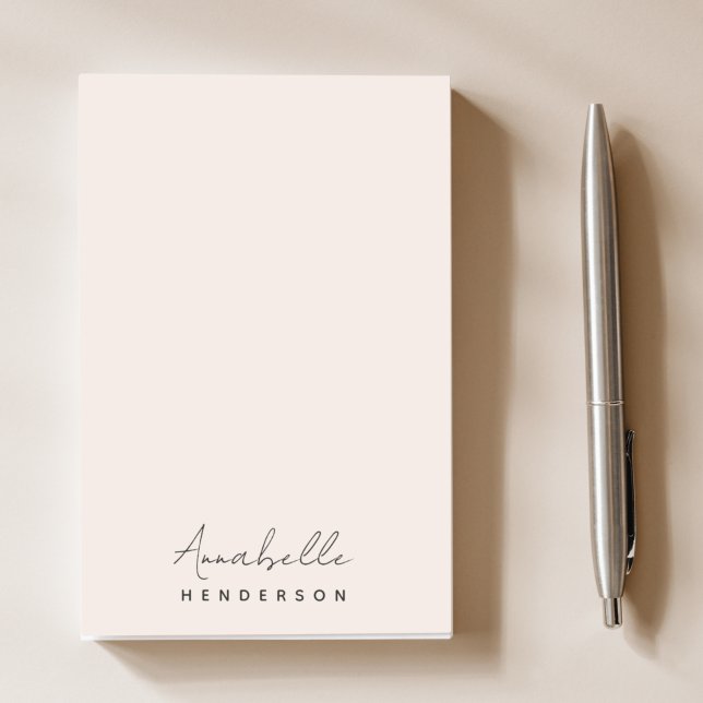 Monogram Blush Pink | Modern Minimalist Feminine Post-it Notes (Creator Uploaded)