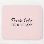 Monogram Blush Pink Modern Minimalist Feminine Sty Mouse Pad<br><div class="desc">Elevate your aesthetic with this blush-pink personalized monogram design. Featuring a modern minimalist layout and soft feminine feel,  this clean style adds a touch of elegance to any workspace or personal accessory. Customize with initials for a unique and beautifully subtle personal touch.</div>