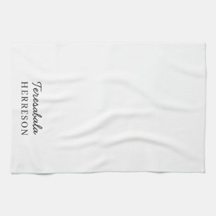 Monogram Blush Pink Modern Minimalist Feminine Tea Towel