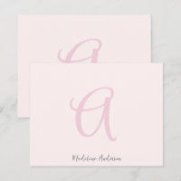 Monogram Blush Pink Modern Minimalist Feminine