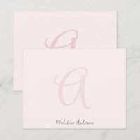 Monogram Blush Pink Modern Minimalist Feminine