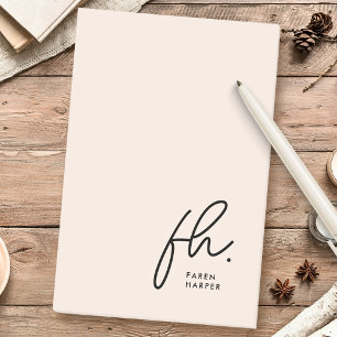 Monogram Blush Pink Modern Script Feminine Minimal Post-it Notes