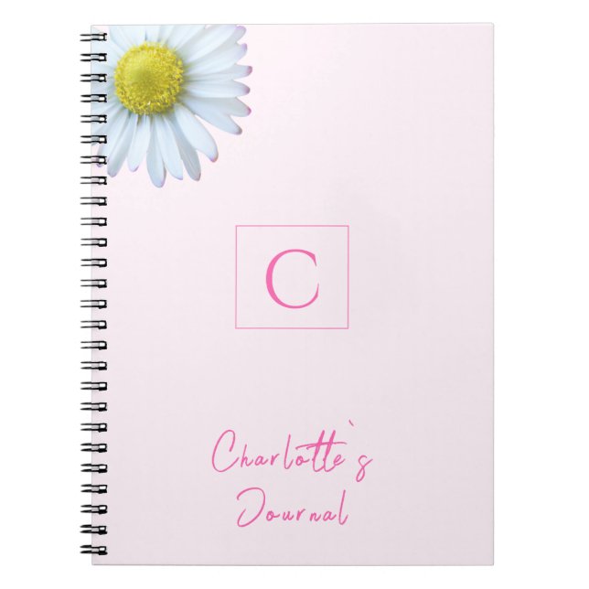 Monogram blush pink   notebook (Front)