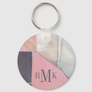 Monogram Blushing Bride Key Ring