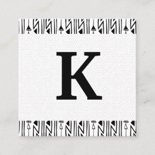 Monogram Boho Pattern Square Business Card