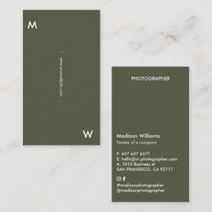 Monogram Boho Stylish Modern Minimalist Business Card