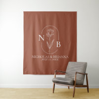Monogram Boho Terracotta Burnt Orange Wedding