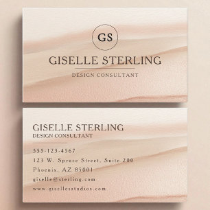 Monogram Boho Terracotta Watercolor Abstract Business Card