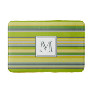 Monogram Bold Bamboo Colours Multi-Stripe Pattern Bath Mat