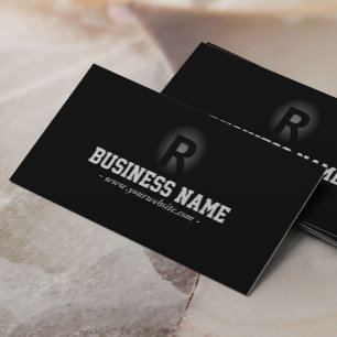 Monogram Bold Initial Modern Black Photography Business Card
