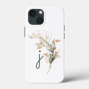 Monogram Botanical Eucalyptus Modern Premium iPhone 13 Mini Case